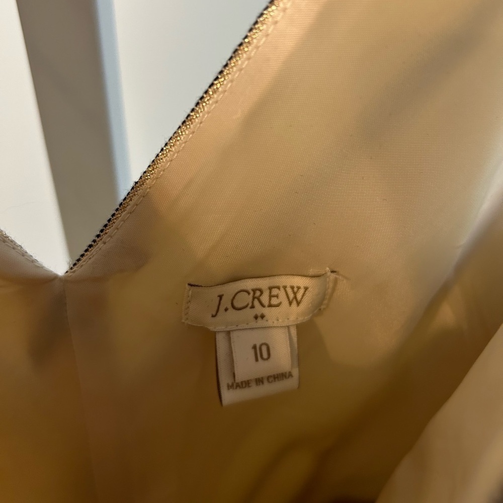 J. Crew Gold Metallic Stripe Flare Dress - Picture 4 of 6